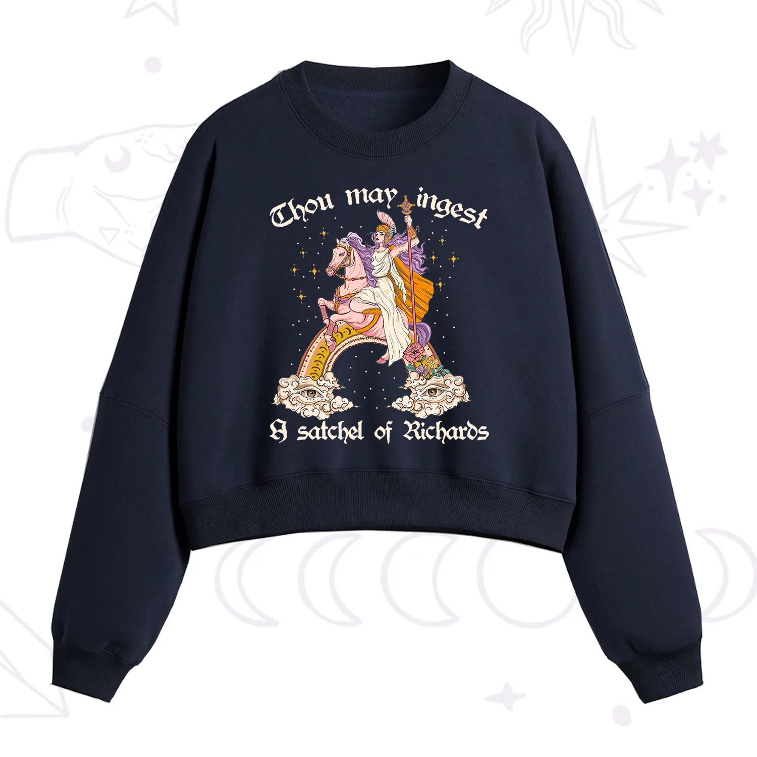 Purplehecate Thou may ingest a satchel of Richards Fleece Cropped Sweatshirt
