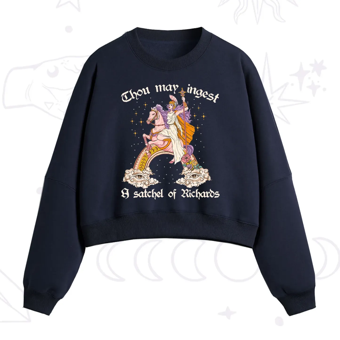 Purplehecate Thou may ingest a satchel of Richards Fleece Cropped Sweatshirt
