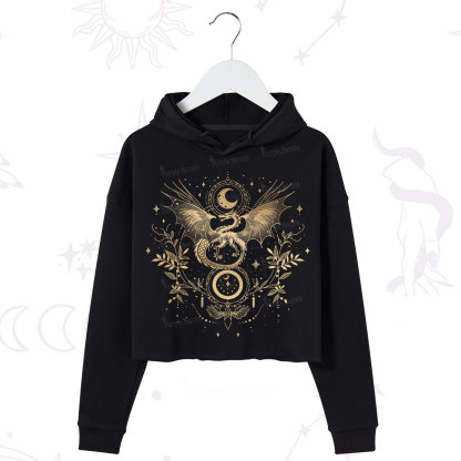 Purplehecate Celestial Dragon Moon Phase Crop Hoodie