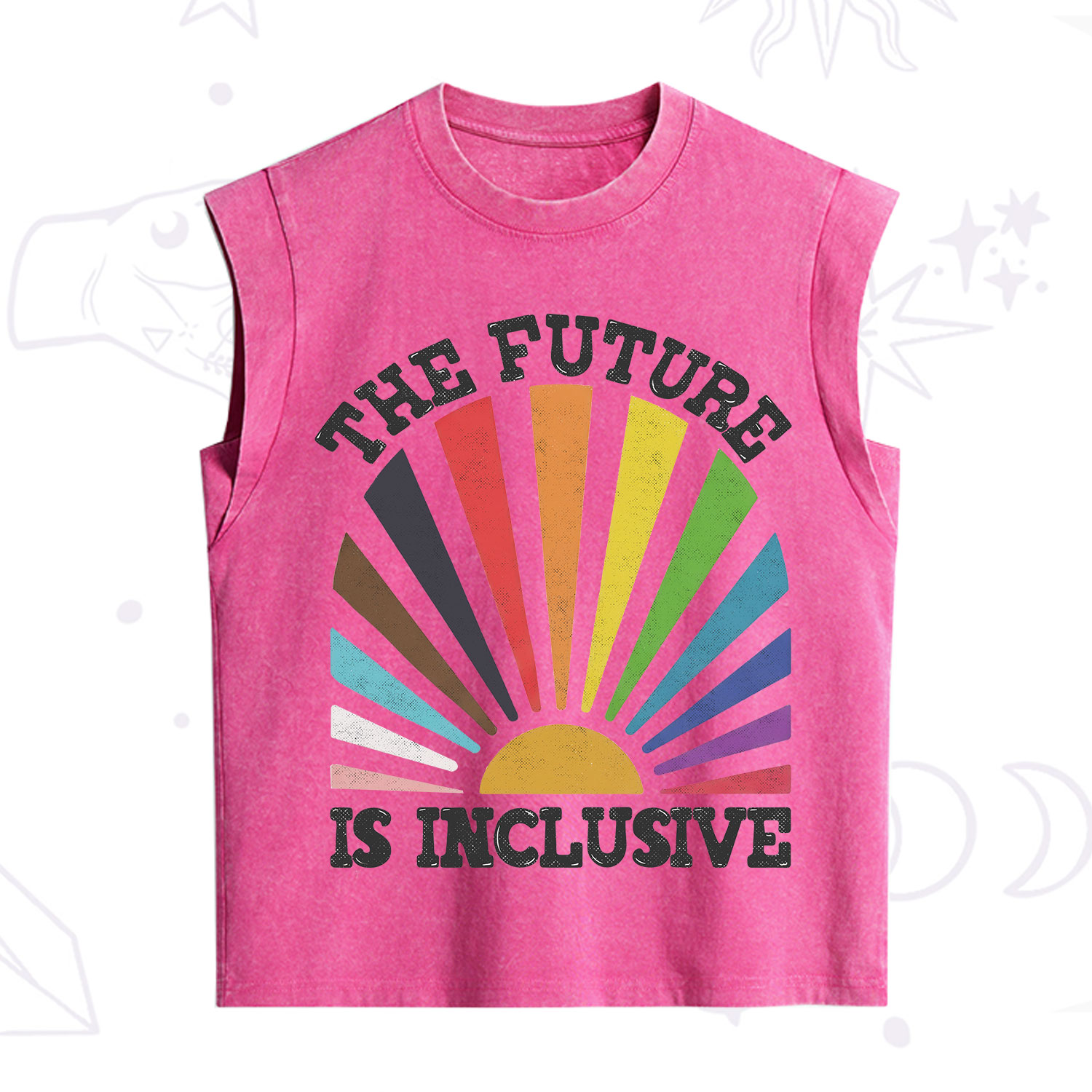 Purplehecate The Future Is Inclusive Rainbow Vintage Washed Tank