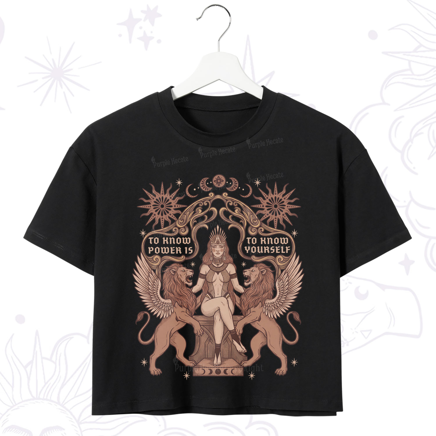 Purplehecate Awakening of Power and Self-Knowledge Crop T-Shirt