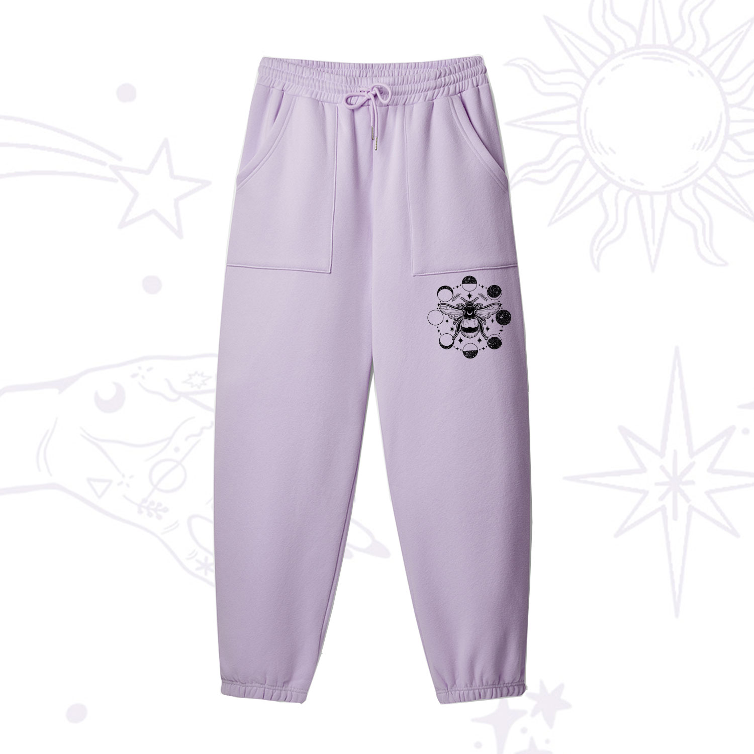 Purplehecate Moon Bee Fleece Sweatpants