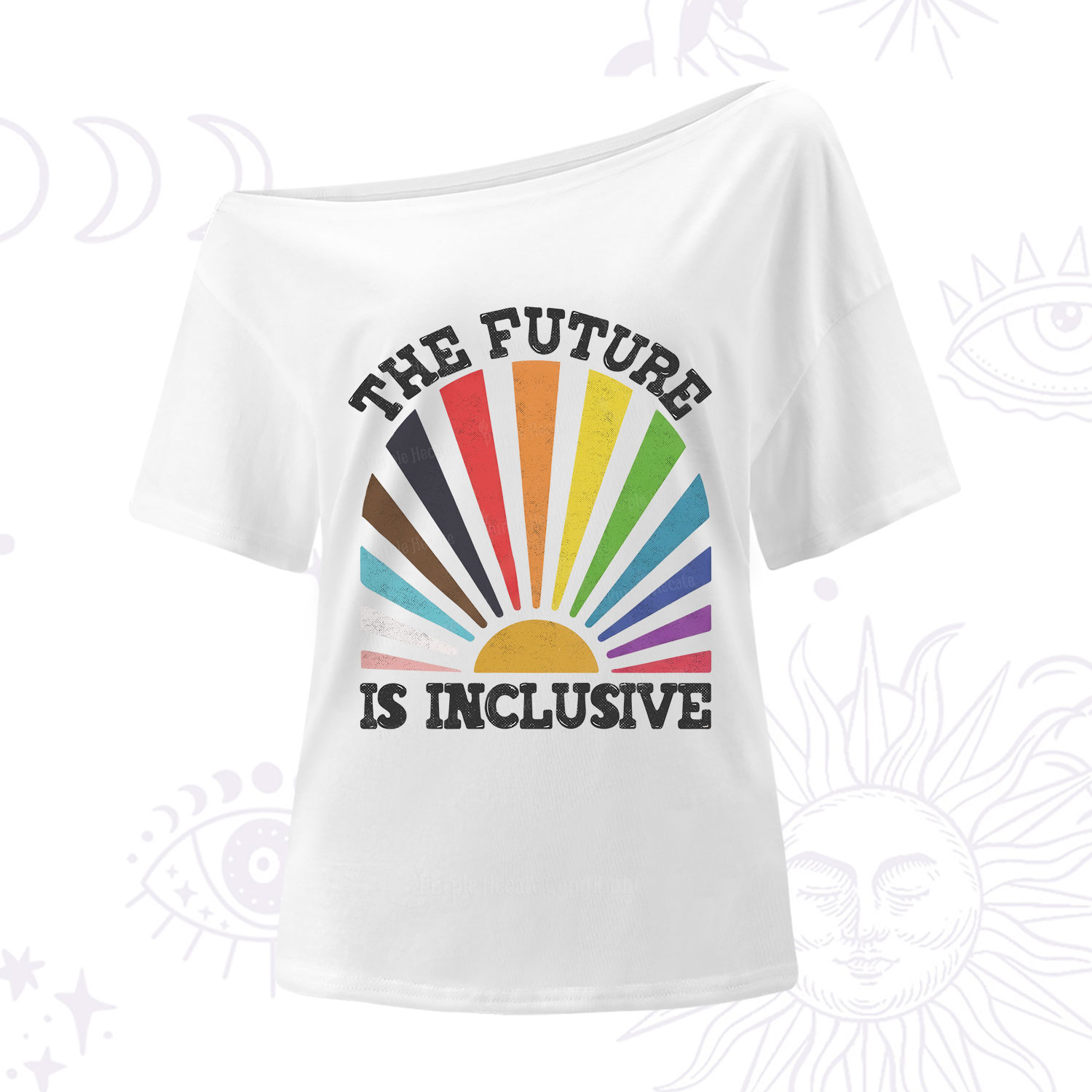 Purplehecate The Future Is Inclusive Rainbow One Shoulder T-Shirt