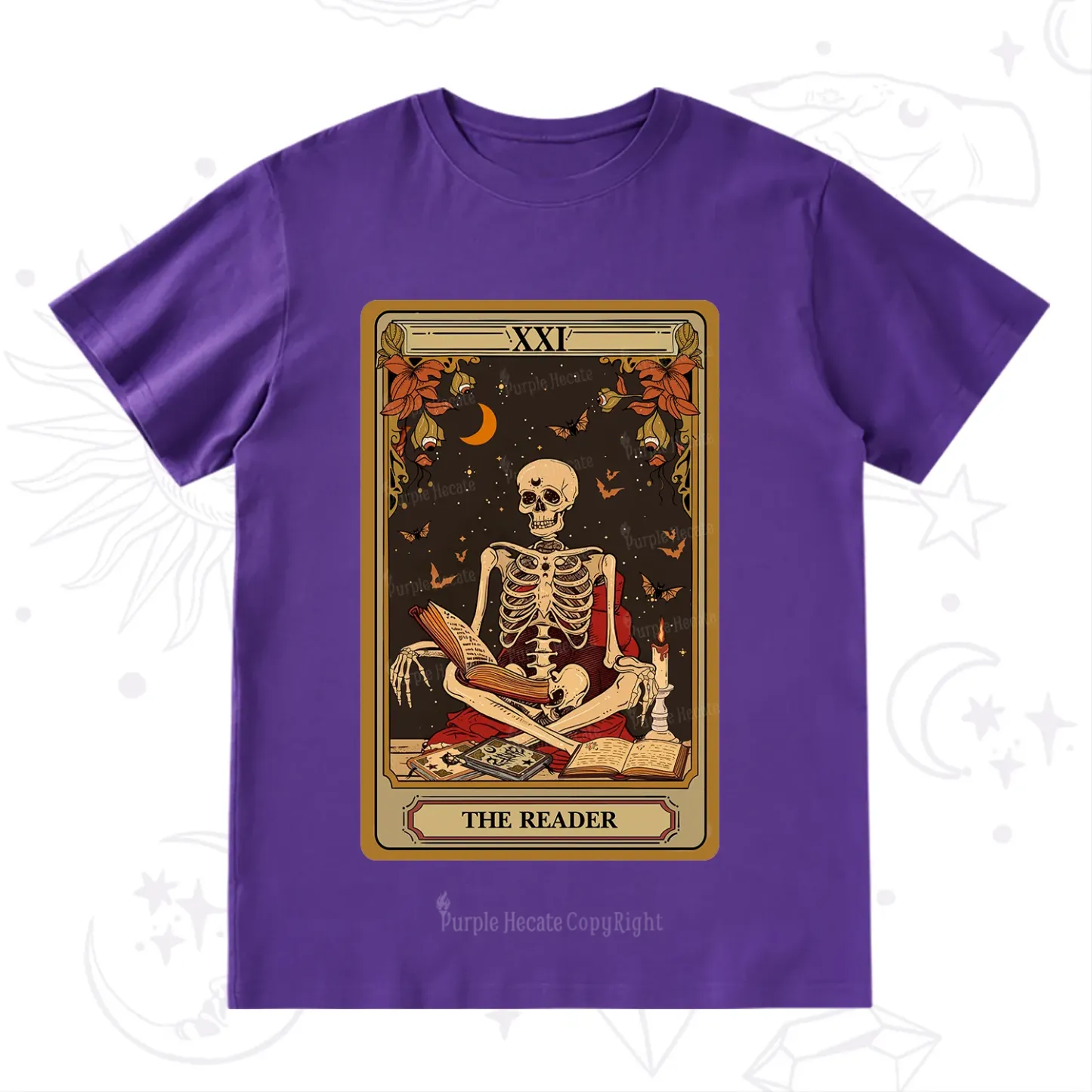 Purplehecate The Reader Tarot Card T-Shirt