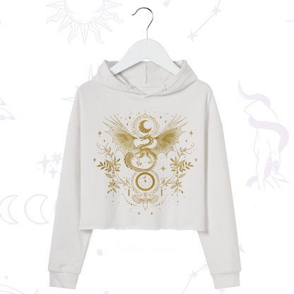 Purplehecate Celestial Dragon Moon Phase Crop Hoodie