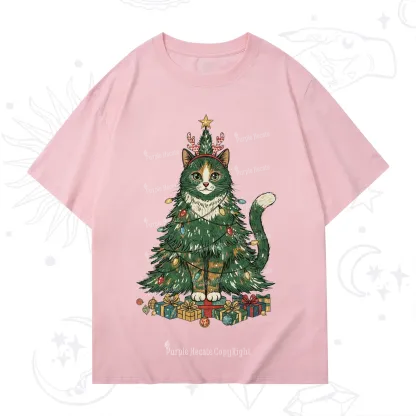 Purplehecate Cute Cats Christmas Tree T-Shirt