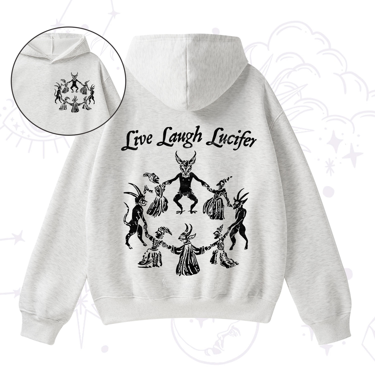 Purplehecate Live Laugh Lucifer Fleece Hoodie Suit