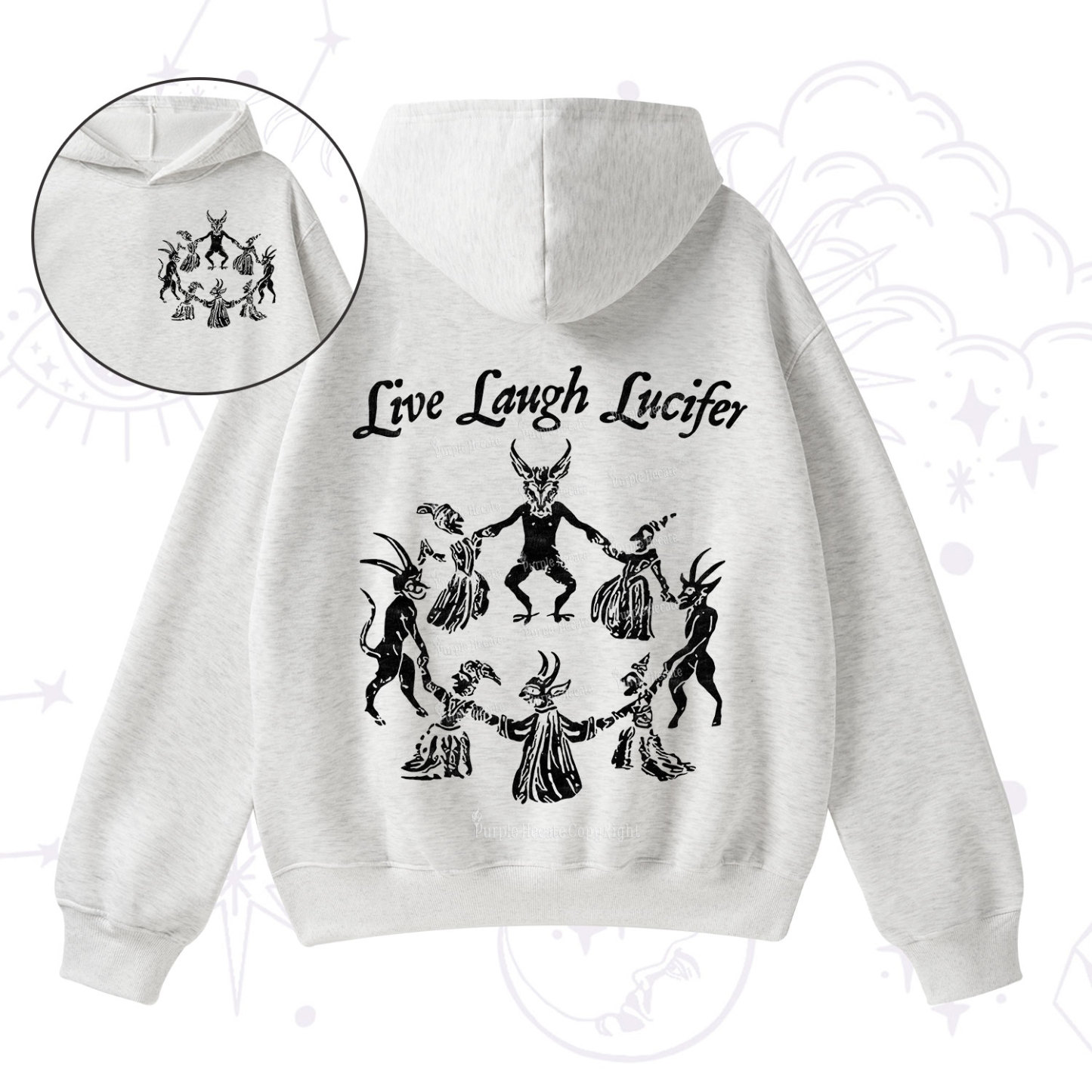 Purplehecate Live Laugh Lucifer Fleece Hoodie Suit