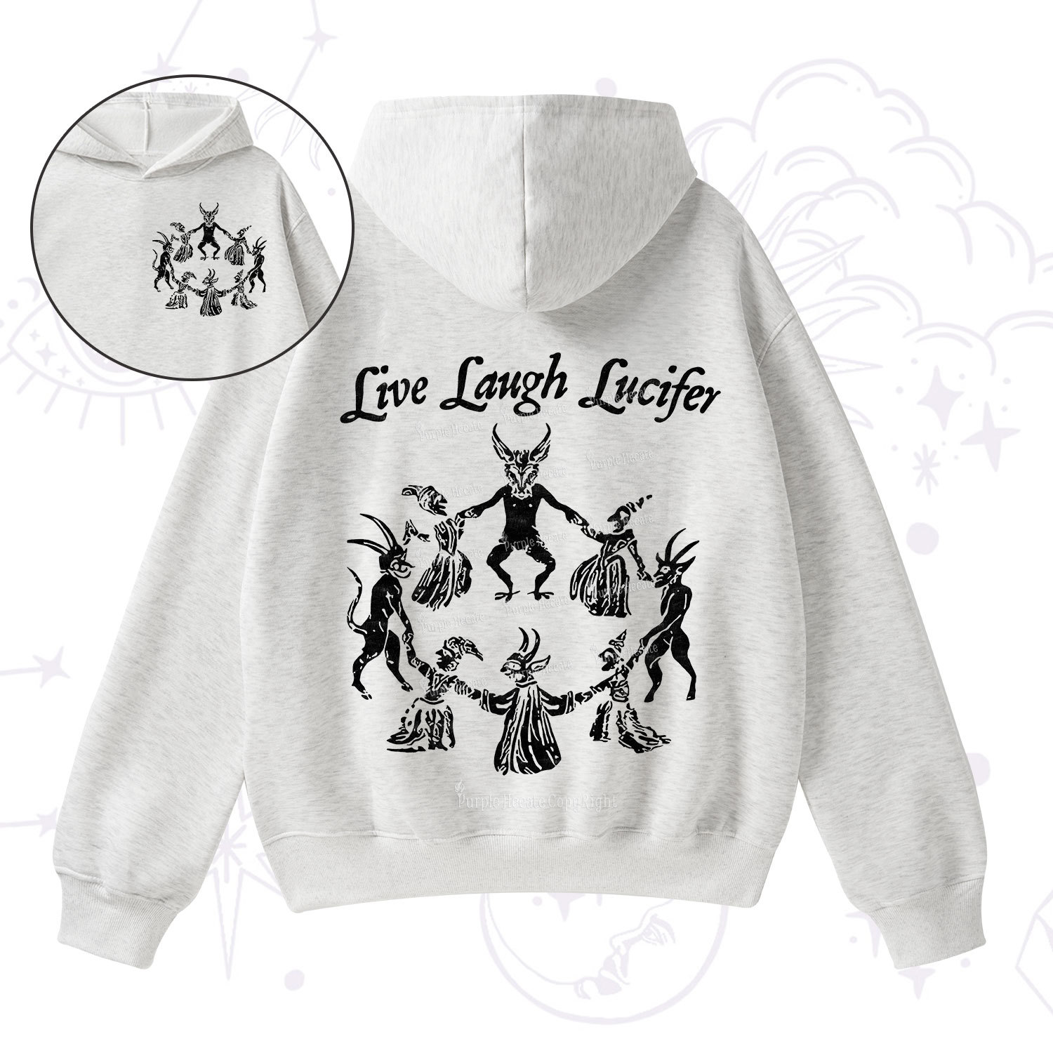 Purplehecate Live Laugh Lucifer Fleece Hoodie Suit