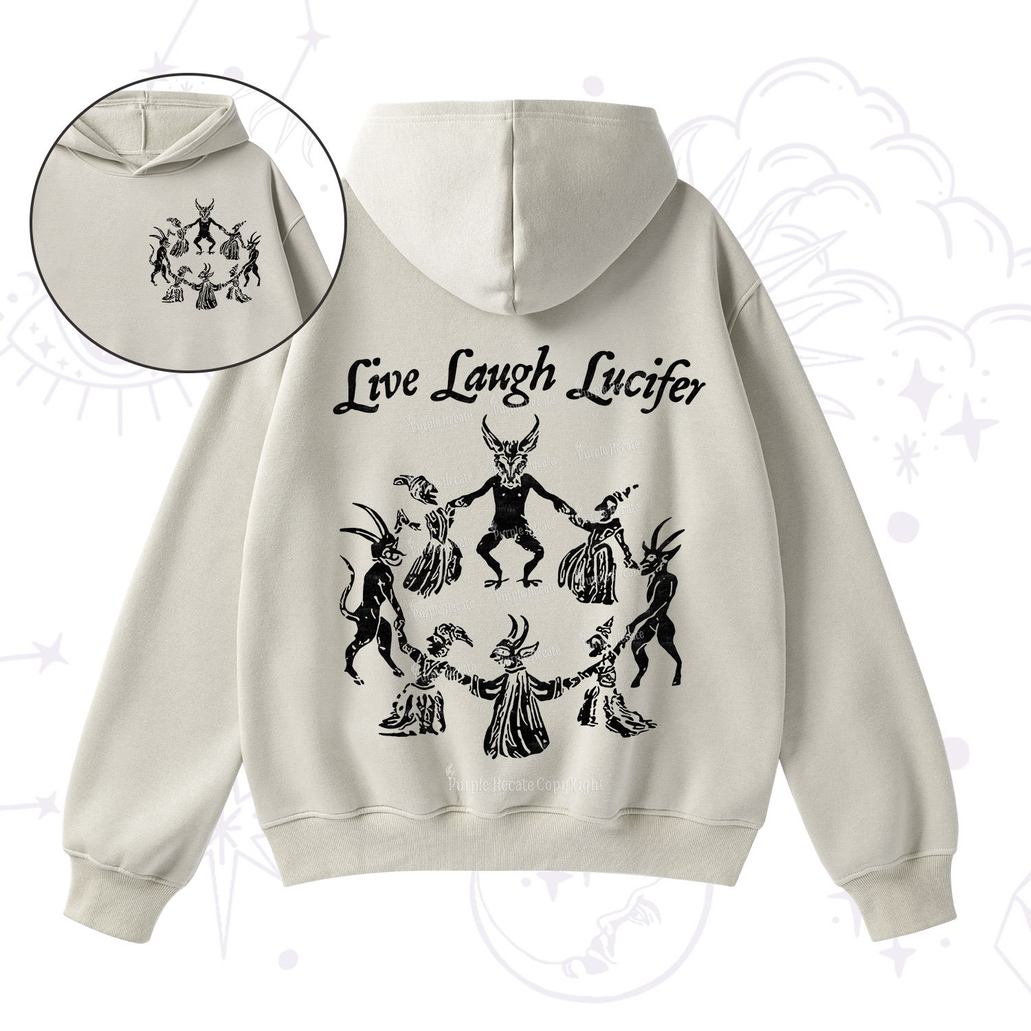 Purplehecate Live Laugh Lucifer Fleece Hoodie Suit