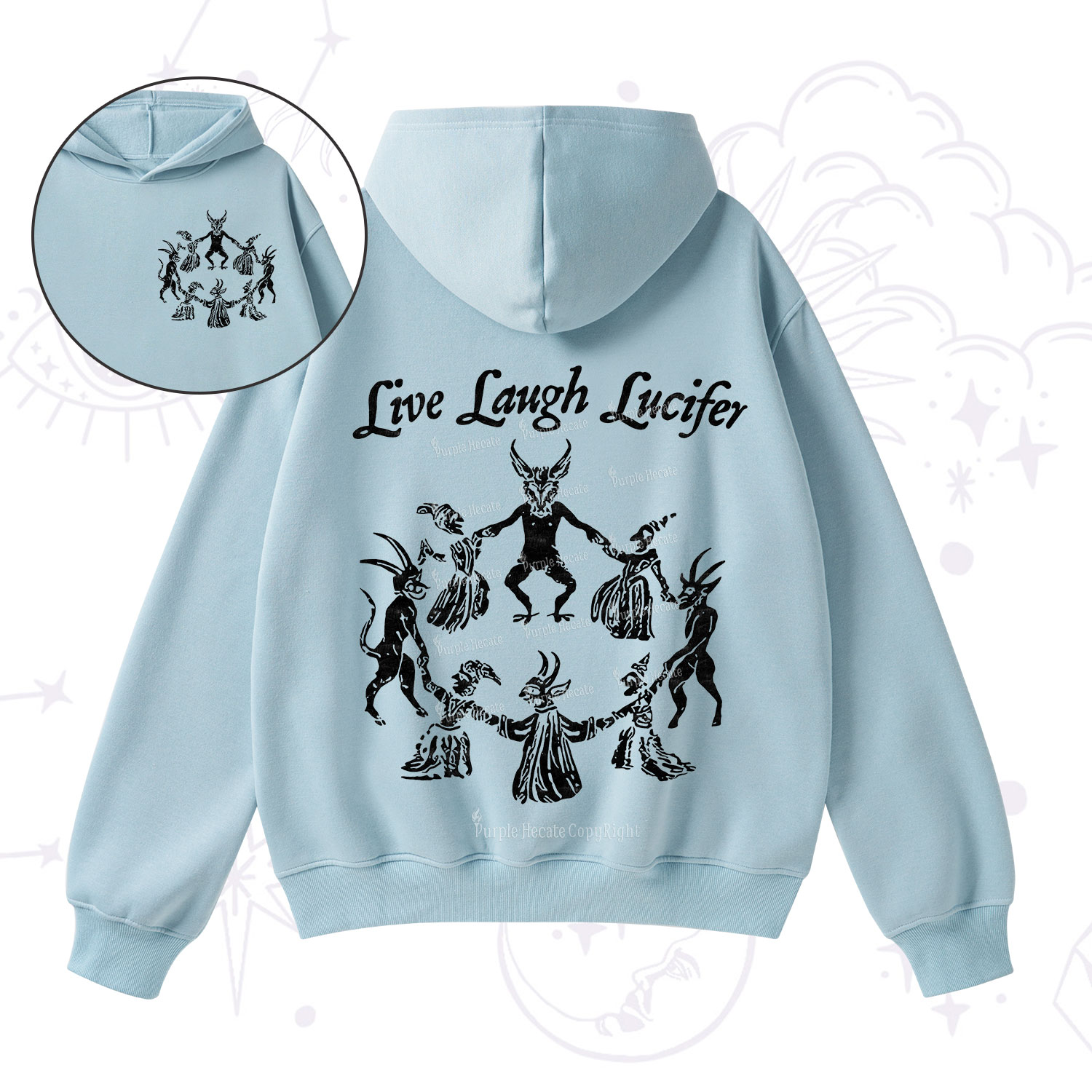 Purplehecate Live Laugh Lucifer Fleece Hoodie Suit