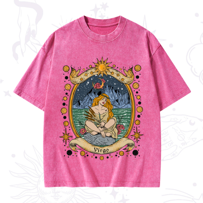 Purplehecate Celestial Virgo Zodiac Washed T-Shirt