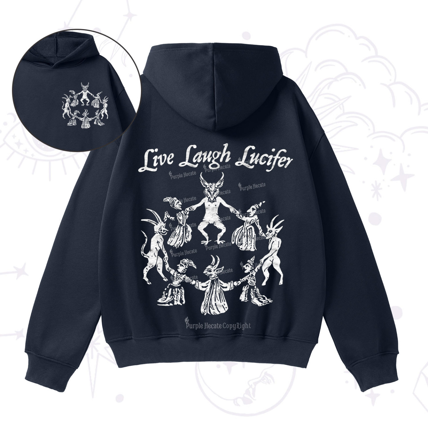 Purplehecate Live Laugh Lucifer Fleece Hoodie Suit