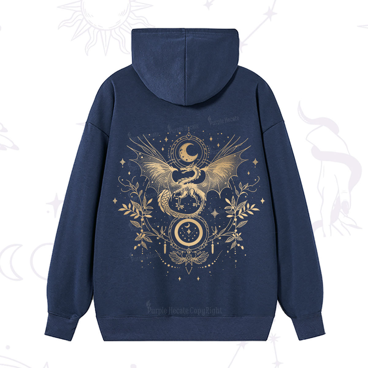 Purplehecate Celestial Dragon Moon Phase Hoodie