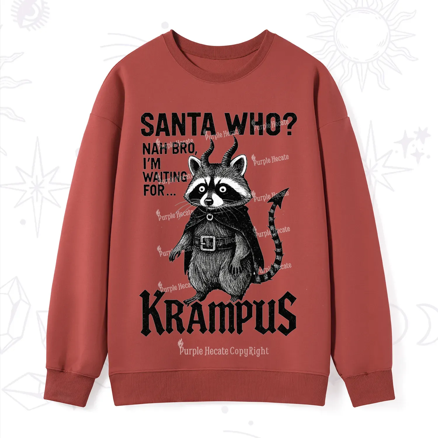 Purplehecate Santa Who? Nah Bro I'm Waiting for Krampus Christmas Sweatshirt