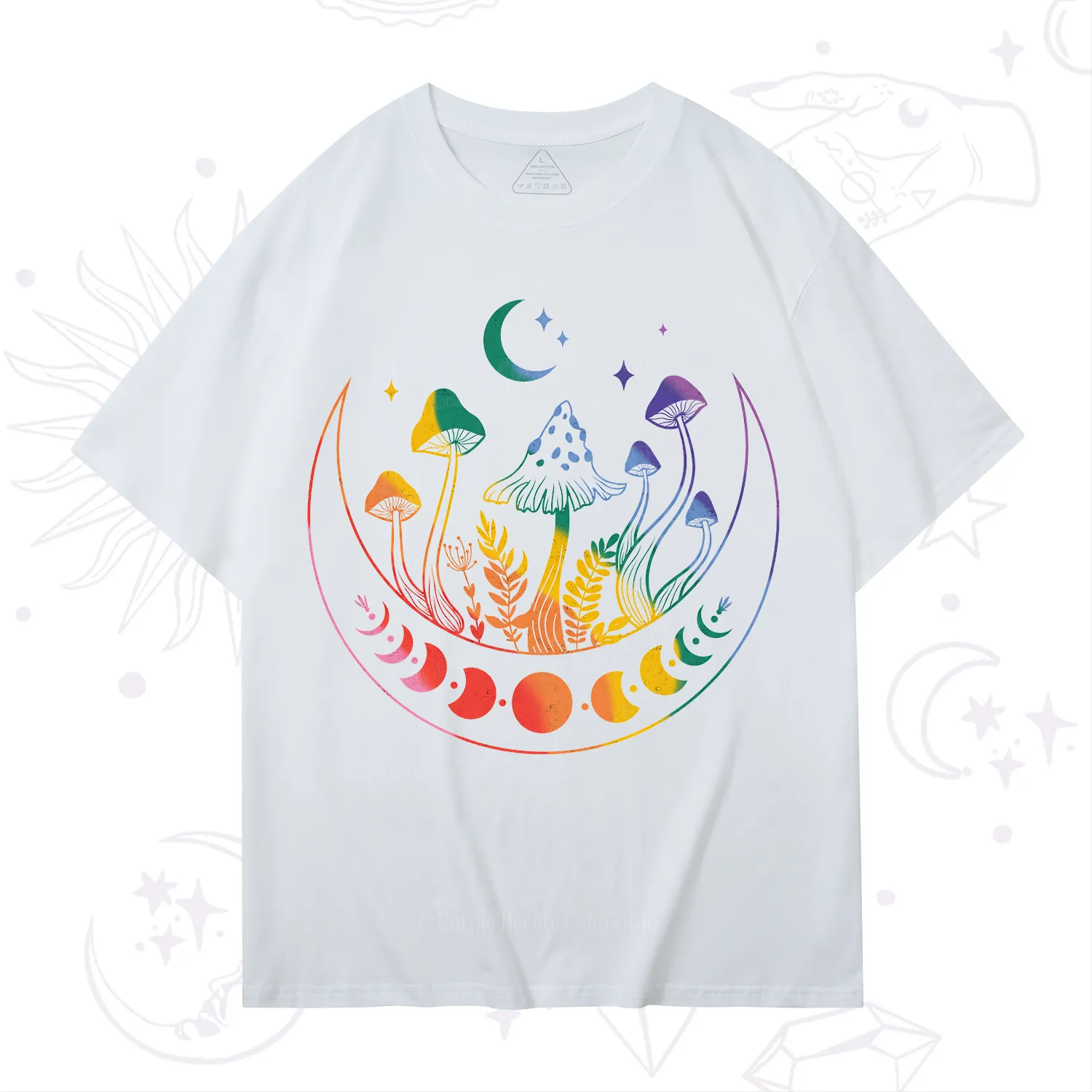 Purplehecate Pride Mushroom Rainbow T-Shirt