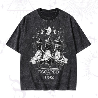 Purplehecate Escaped Since 1692 Washed T-Shirt