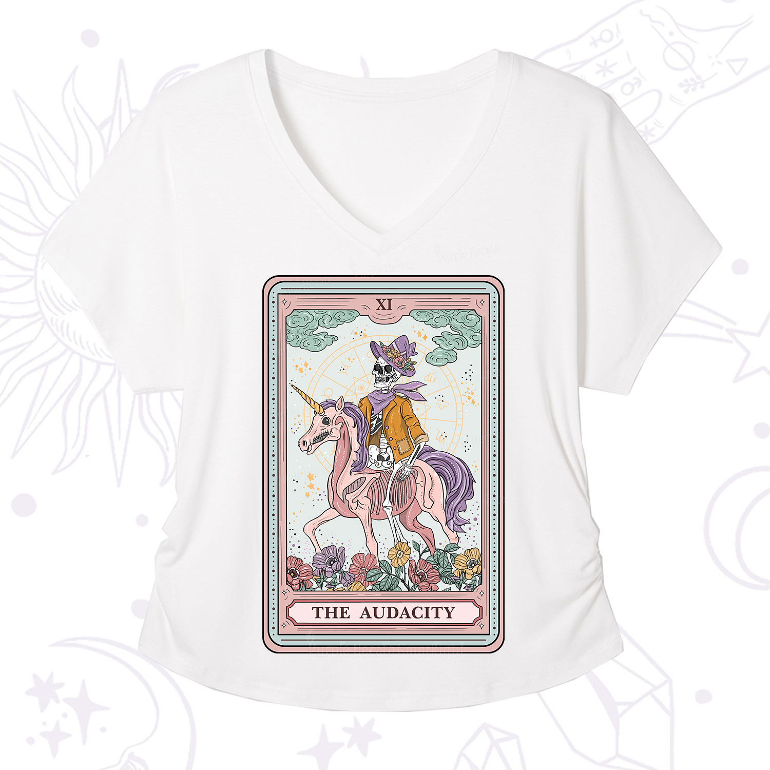 Purplehecate The Audacity Tarot Card V-Neck T-Shirt