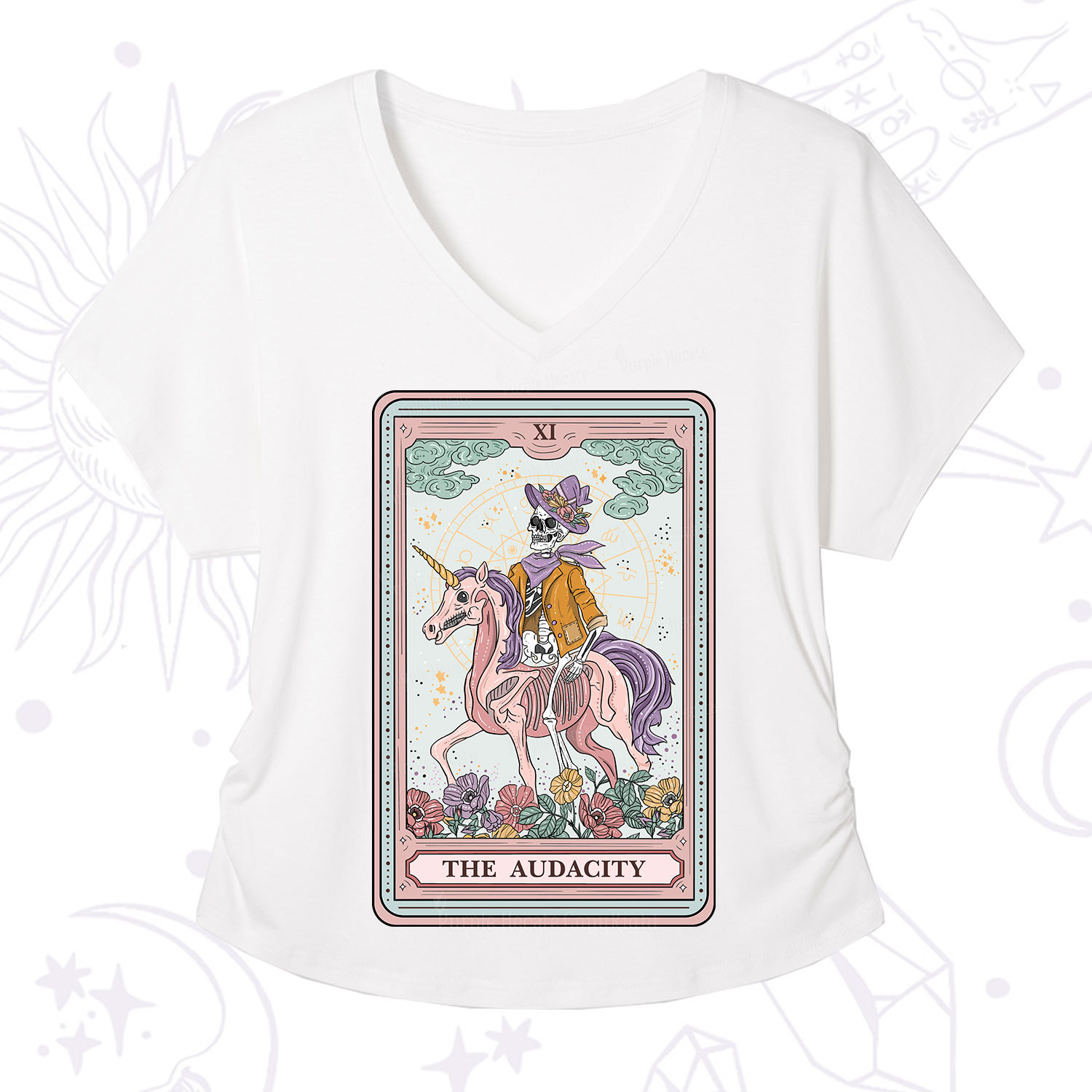 Purplehecate The Audacity Tarot Card V-Neck T-Shirt
