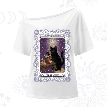 Purplehecate The Reading Cat Tarot One Shoulder T-Shirt