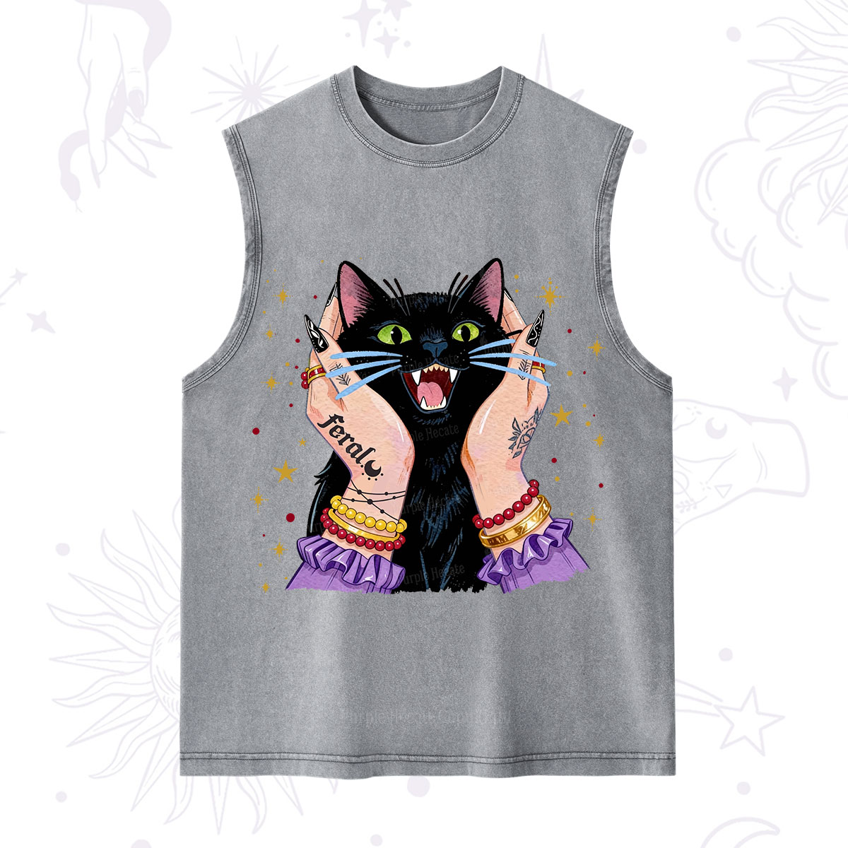 Purplehecate Feral Cat Magic Washed Tank