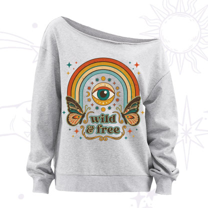 Purplehecate Wild And Free Off The Shoulder Sweatshirt