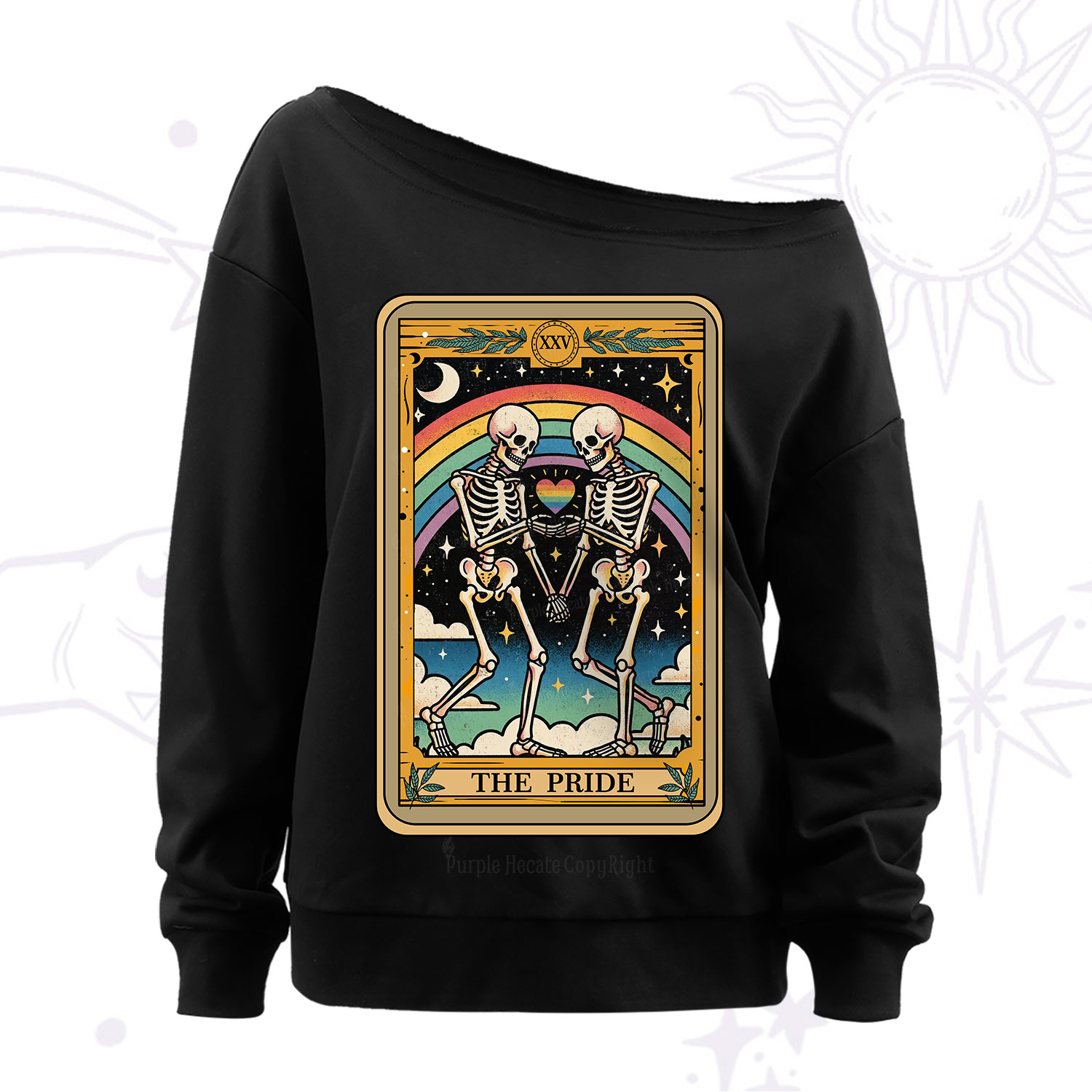 Purplehecate The Pride Tarot Off The Shoulder Sweatshirt