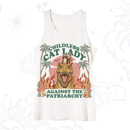 Purplehecate Childless Cat Lady Burn the Patriarchy Tank