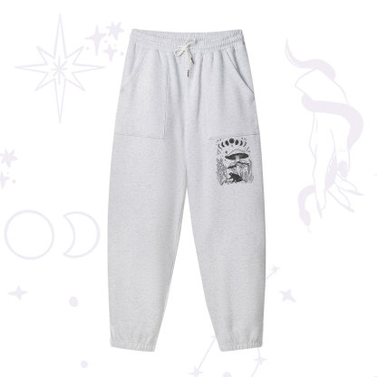 Purplehecate Celestial Frog Mushrooms Fleece Sweatpants