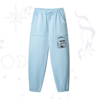 Purplehecate Celestial Frog Mushrooms Fleece Sweatpants