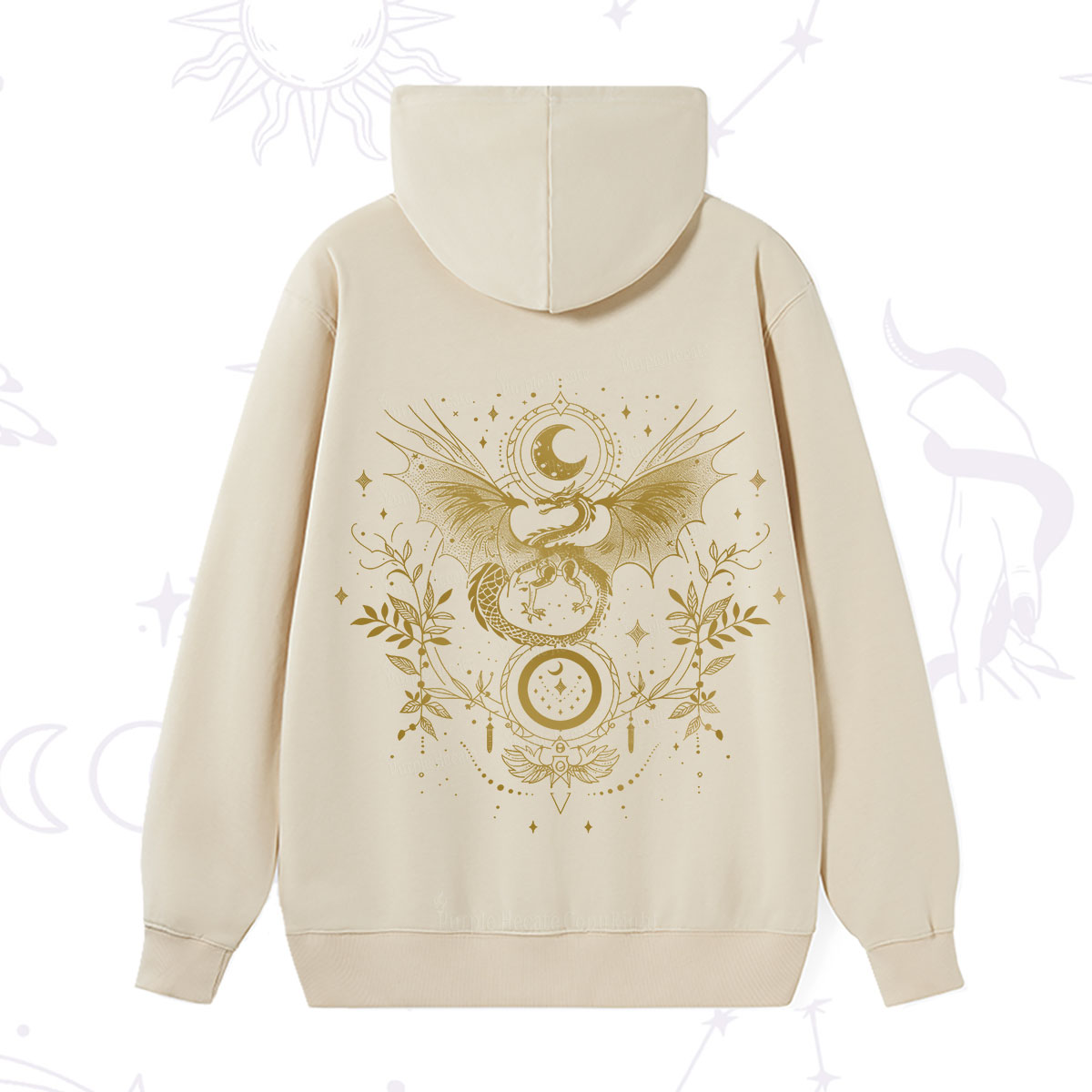 Purplehecate Celestial Dragon Moon Phase Hoodie
