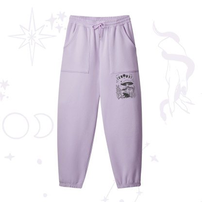 Purplehecate Celestial Frog Mushrooms Fleece Sweatpants
