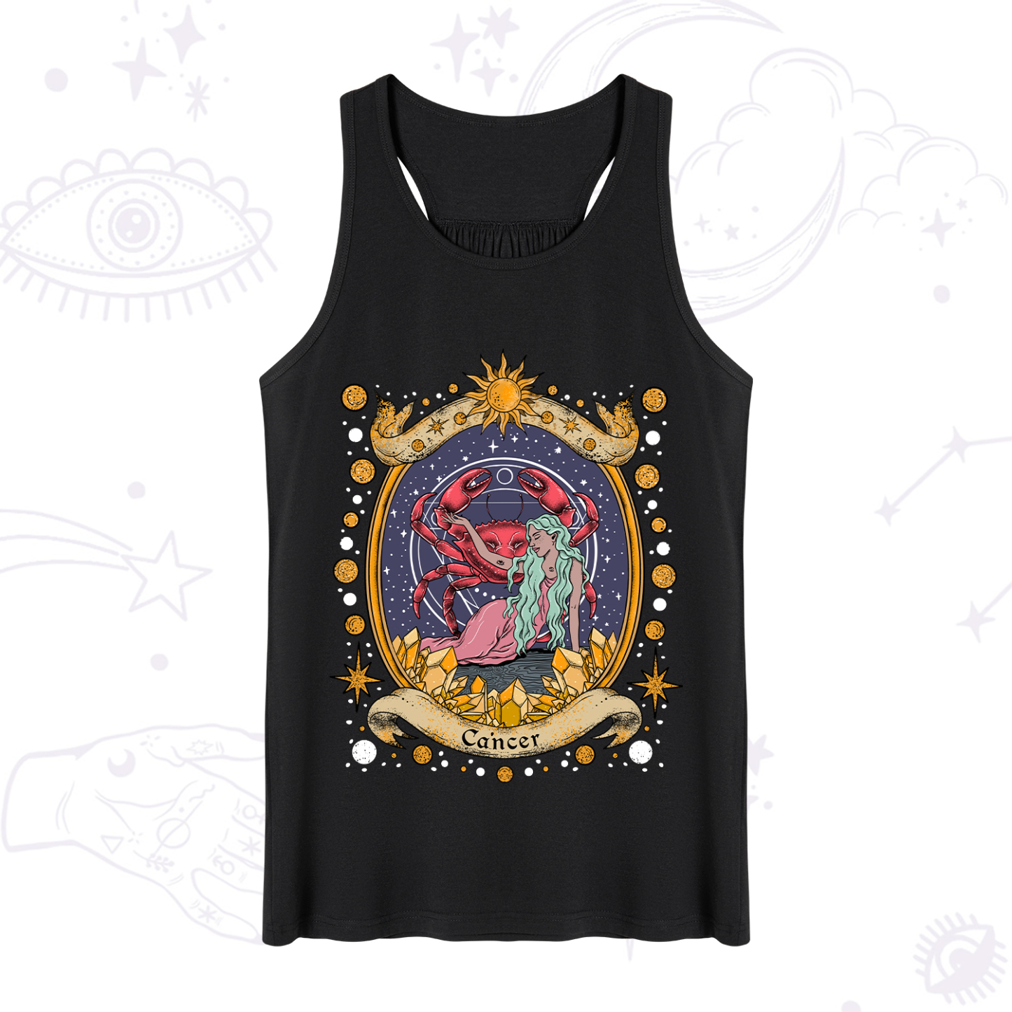 Magic Purplehecate Celestial Cancer Zodiac Tank