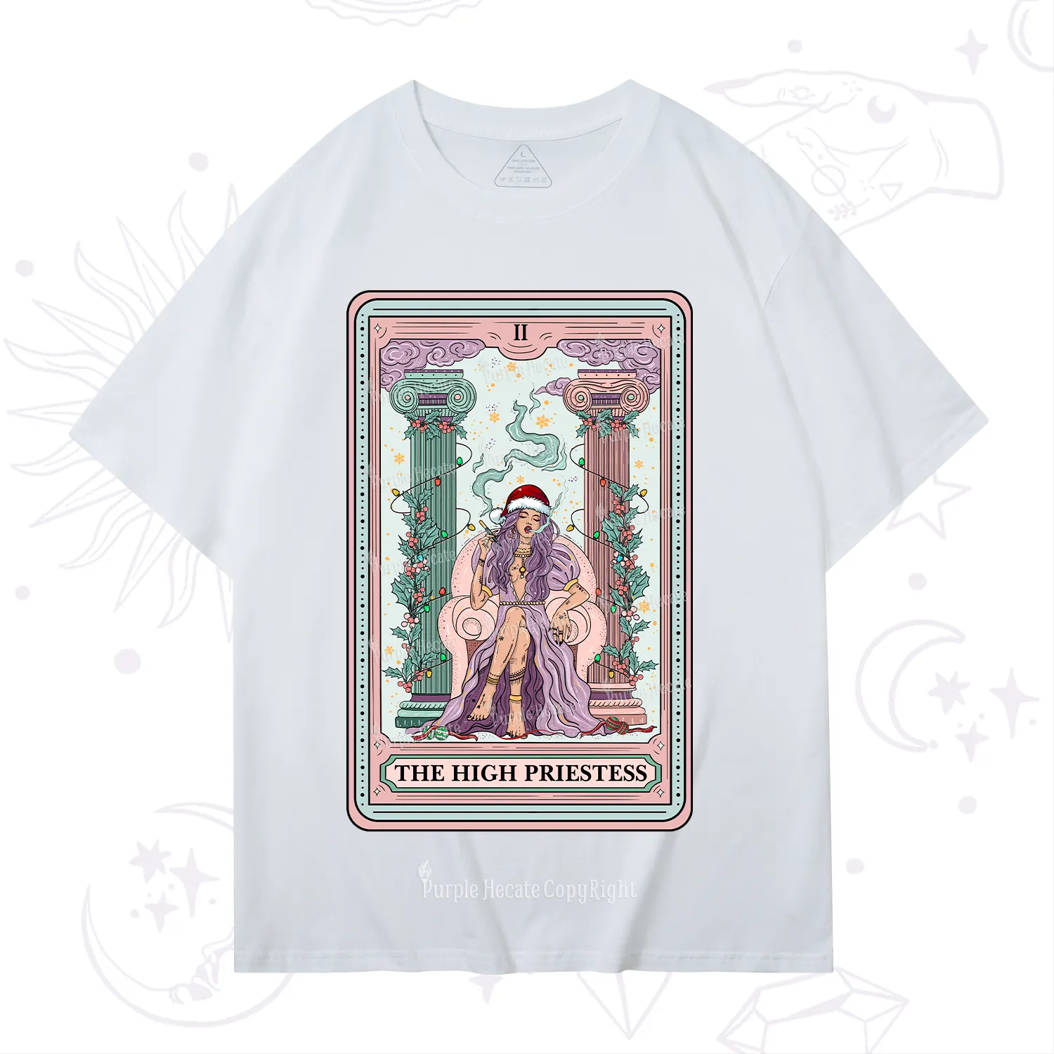 Purplehecate The High Priestess Tarot Card Christmas T-Shirt