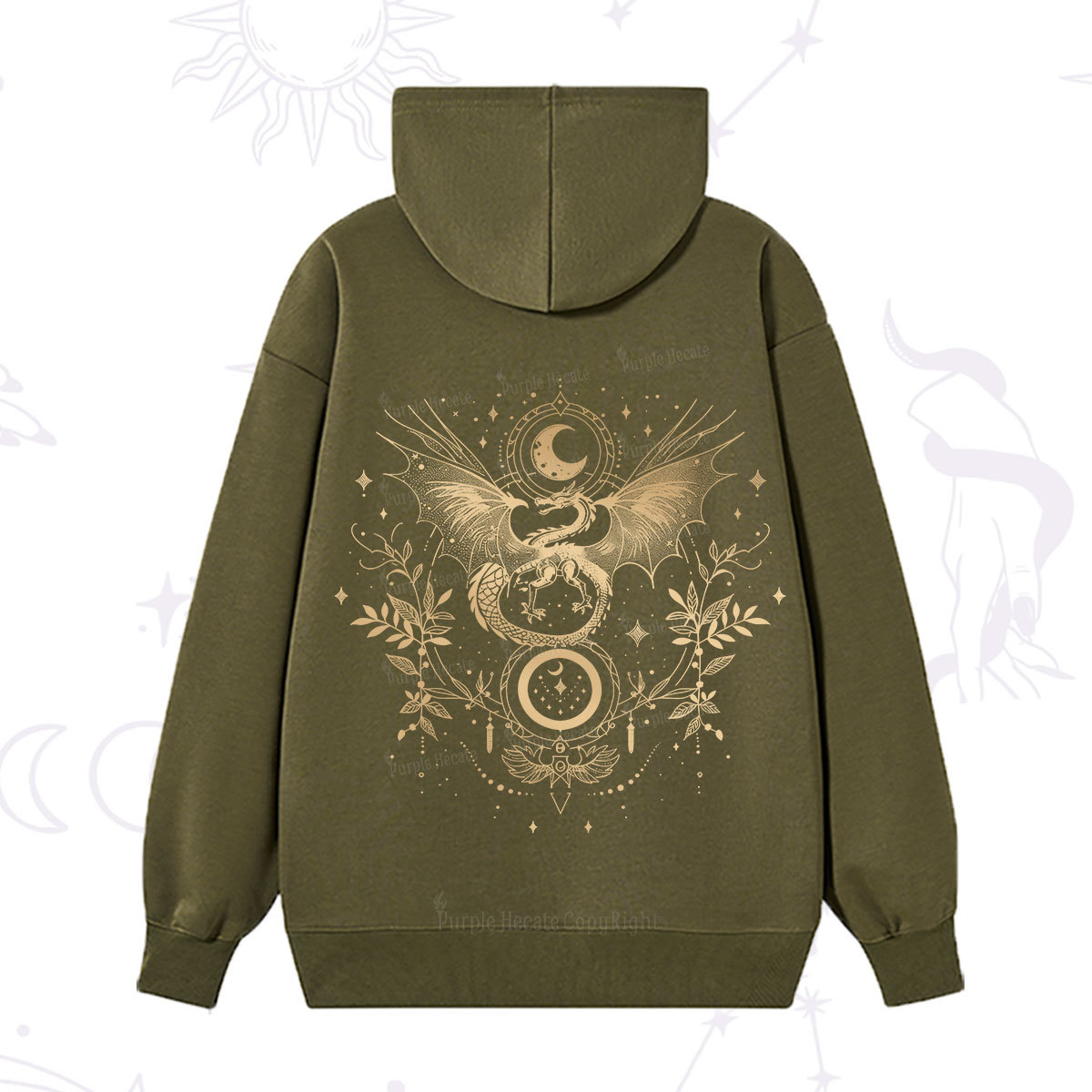 Purplehecate Celestial Dragon Moon Phase Hoodie