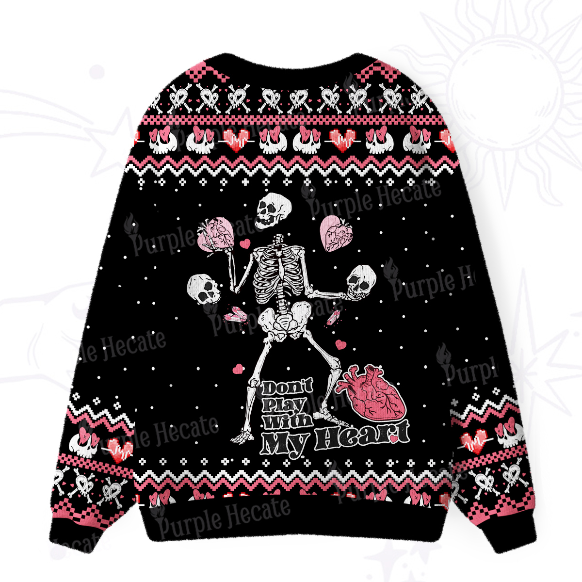 Purplehecate Don't Play With My Heart Ugly Cardigan Sweaters
