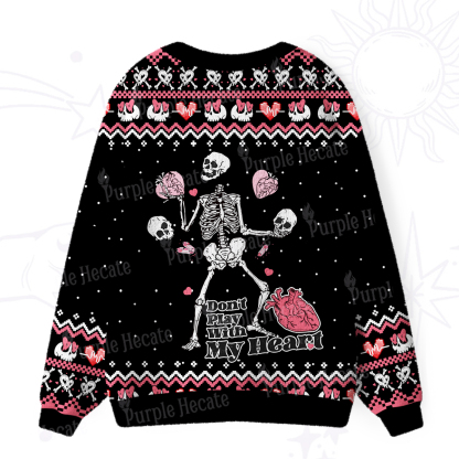 Purplehecate Don't Play With My Heart Ugly Cardigan Sweaters