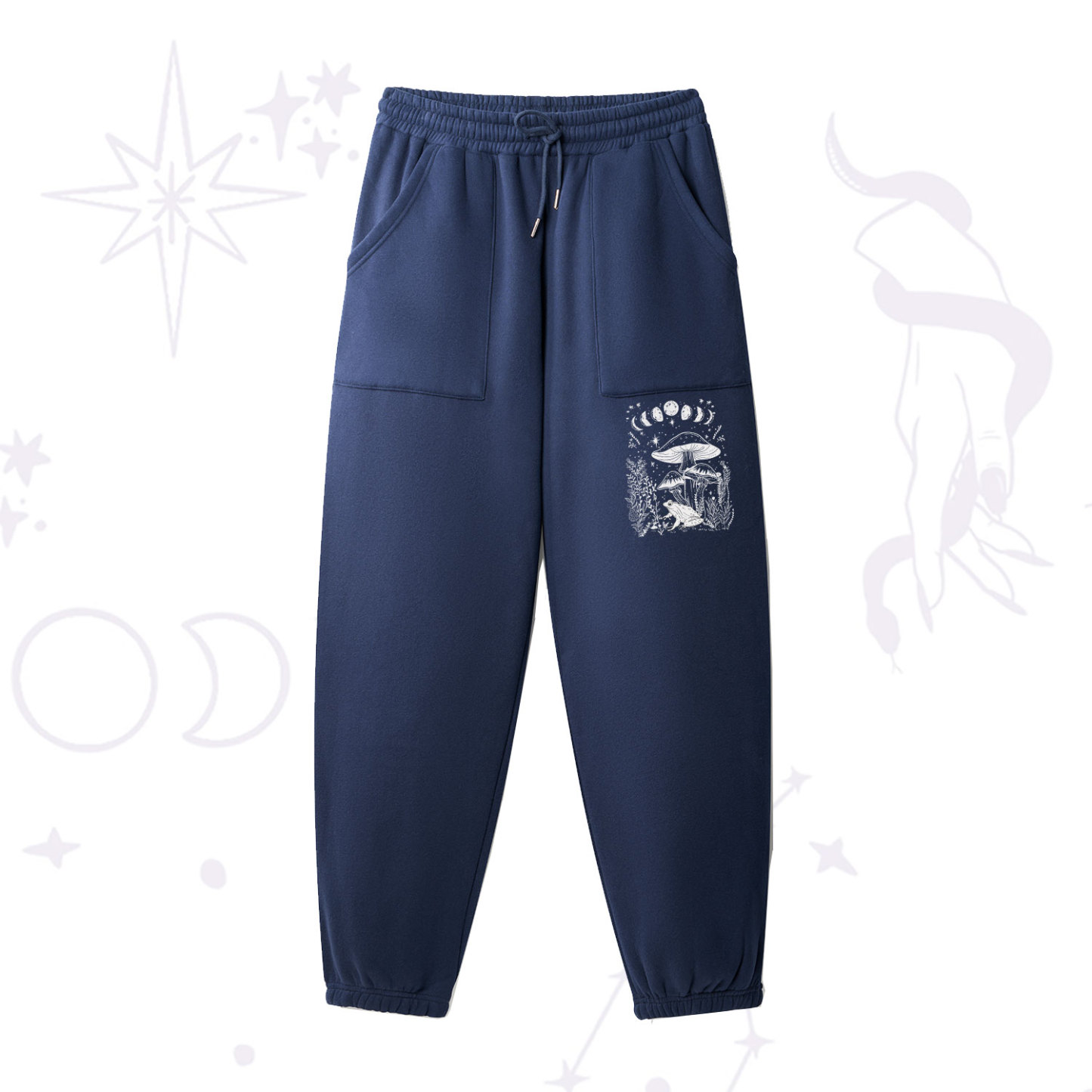 Purplehecate Celestial Frog Mushrooms Fleece Sweatpants