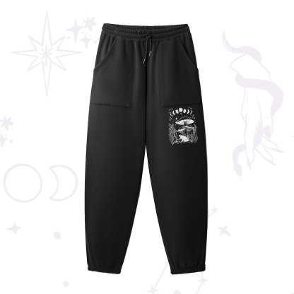 Purplehecate Celestial Frog Mushrooms Fleece Sweatpants