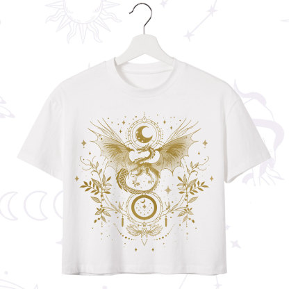 Purplehecate Celestial Dragon Moon Phase Crop T-Shirt