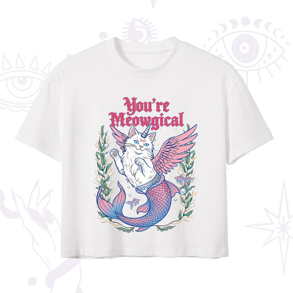 Purplehecate You're Meowgical Crop T-Shirt