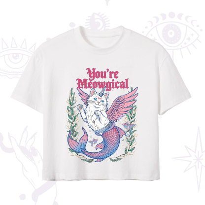 Purplehecate You're Meowgical Crop T-Shirt