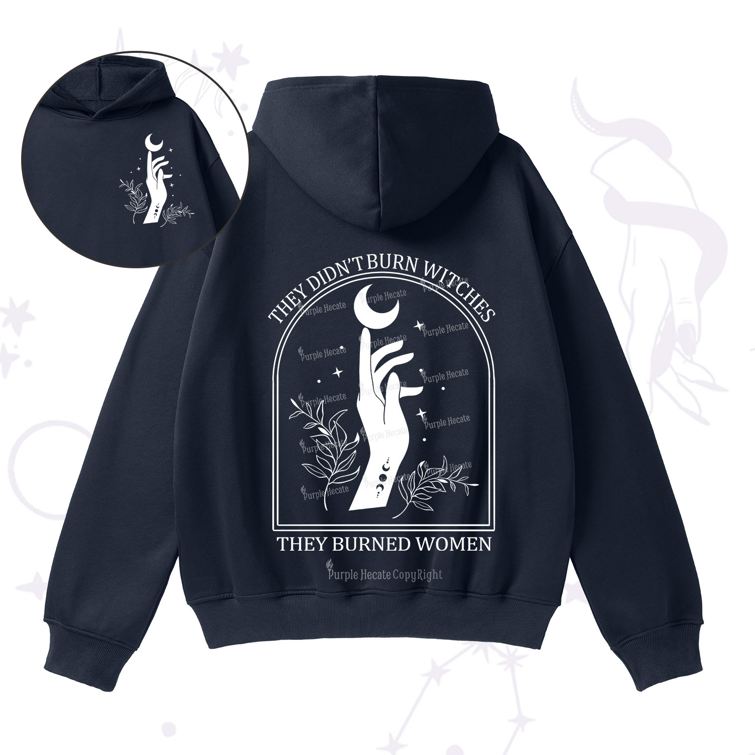 Purplehecate They Didn't Burn Witches They Burned Women Fleece Hoodie Suit