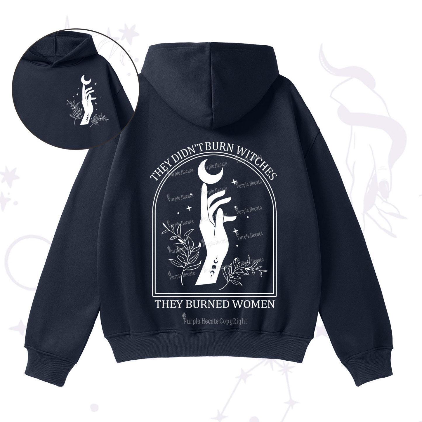 Purplehecate They Didn't Burn Witches They Burned Women Fleece Hoodie Suit