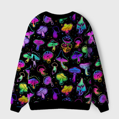 Purplehecate Mushroom Party Ugly Cardigan Sweaters