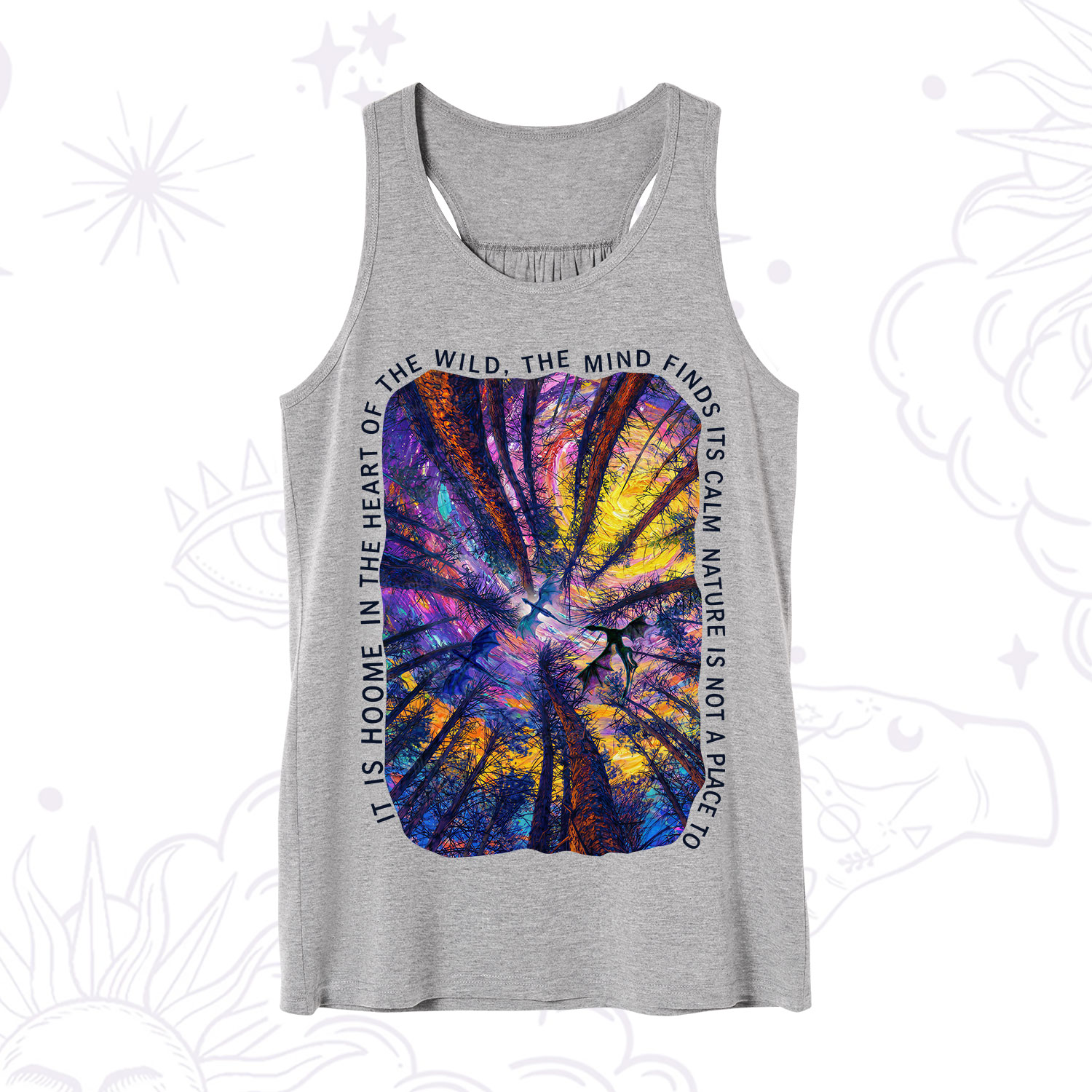 Purplehecate Forest Mindscape Night Sky Tank