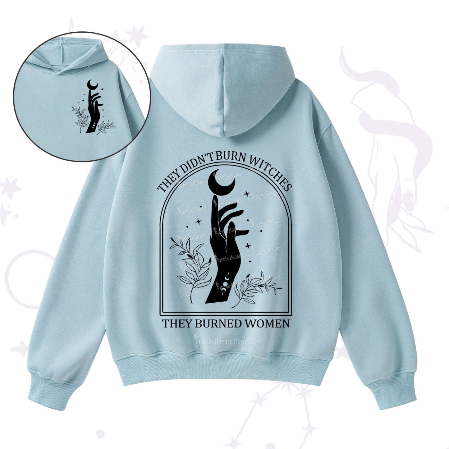 Purplehecate They Didn't Burn Witches They Burned Women Fleece Hoodie Suit