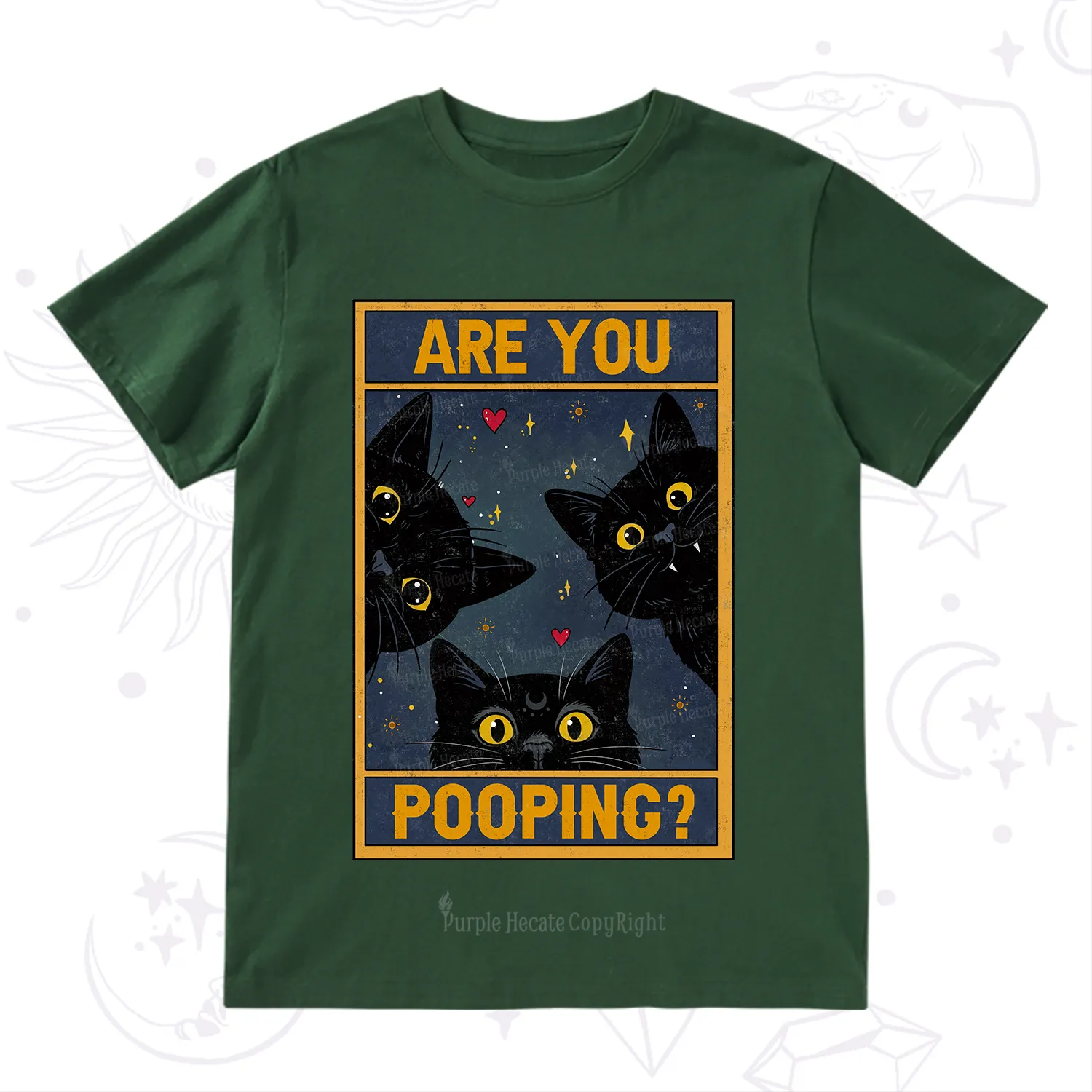 Purplehecate Funny Black Cat Are You Pooping T-Shirt