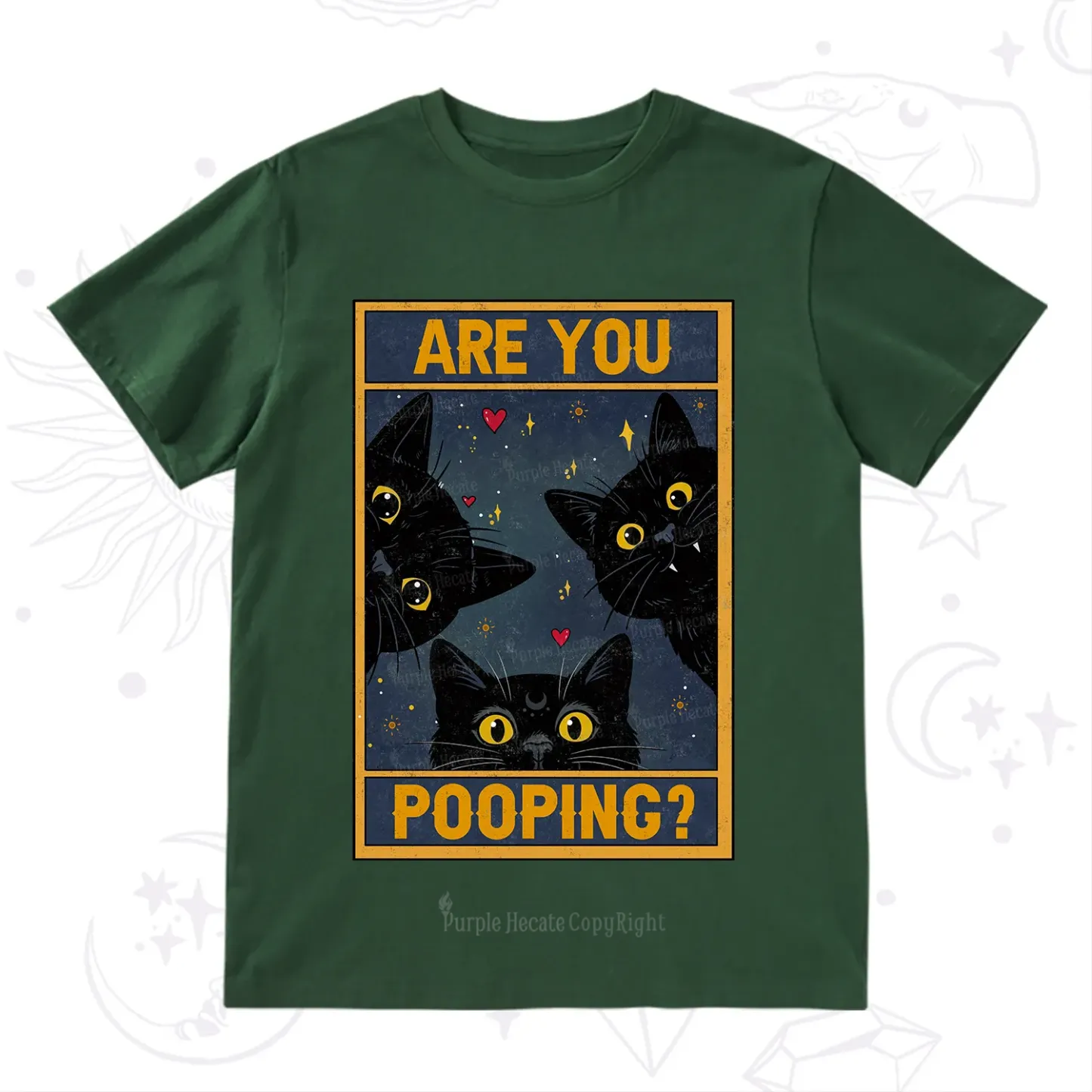 Purplehecate Funny Black Cat Are You Pooping T-Shirt