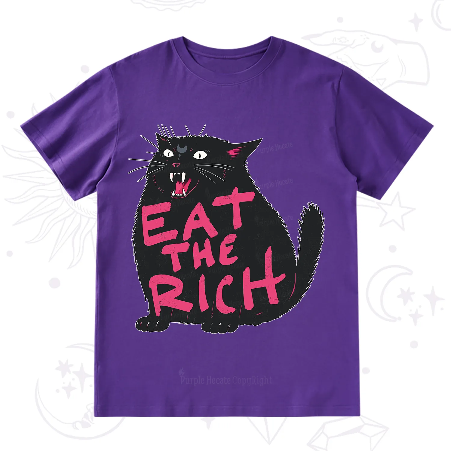 Purplehecate Eat The Rich Cat T-Shirt